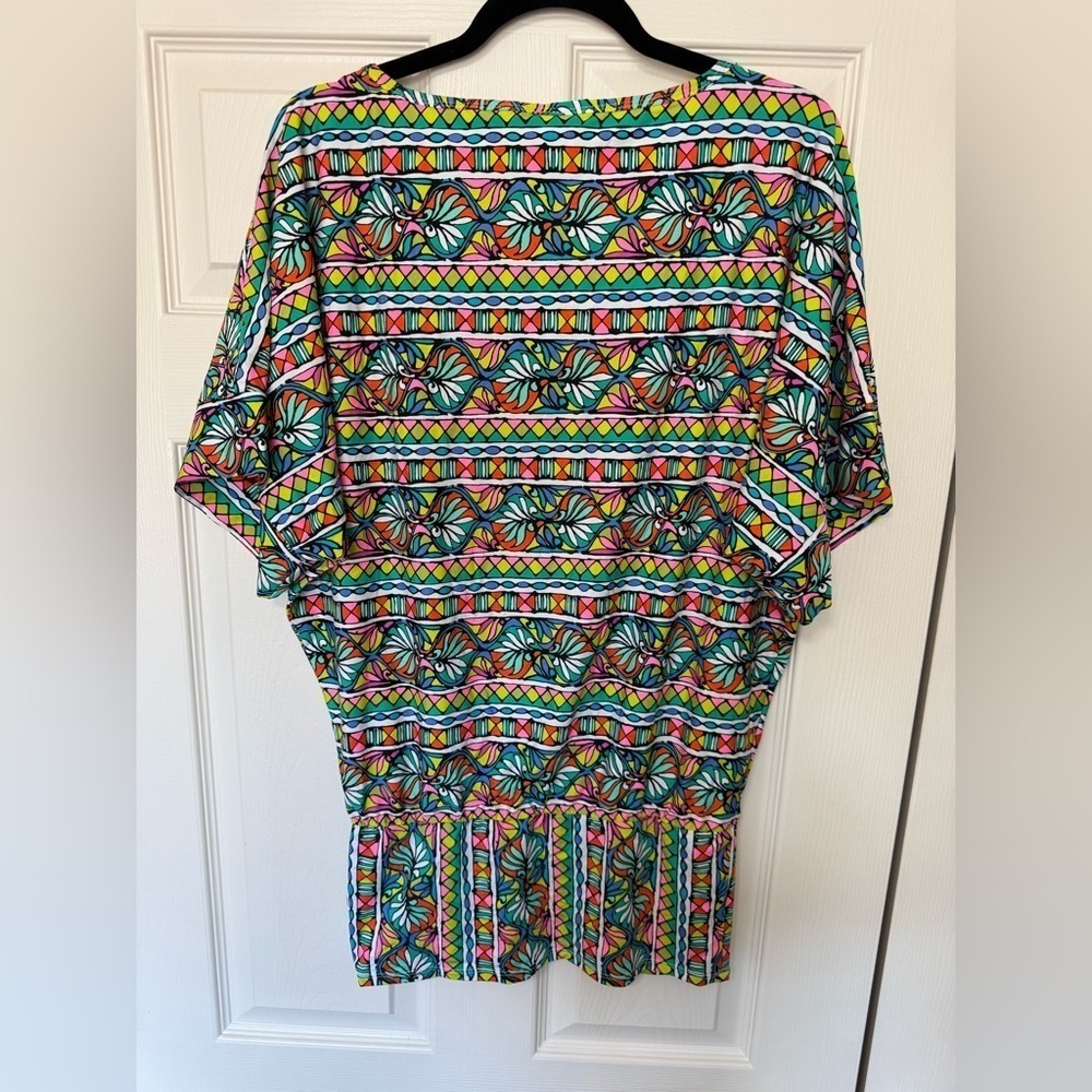Trina Turk Printed Bora Stripe Colorful Tunic - Picture 4 of 10